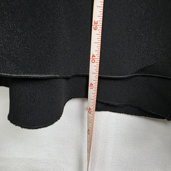 ARMANI COLLEZIONI ITALY 8 BLACK SILK CHIFFON FRILLED HEM SKIRT Witchy Whimsigoth - Picture 4 of 6